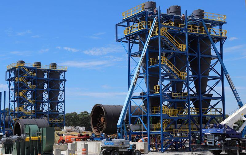 IAC biomass drying system being constructed on a job site photo